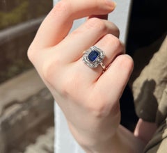 Ring 1930 Sapphire Art Deco