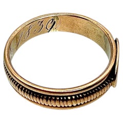 Anello antico del 1839 in oro a 18 carati con le iniziali L.P. e la data 1839 incisa