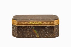 Exceptional French 18K Gold-Mounted Opal Matrix Snuff Box, circa 1800