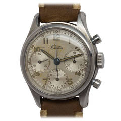Retro Croton Stainless Steel Chronograph Wristwatch circa 1950s