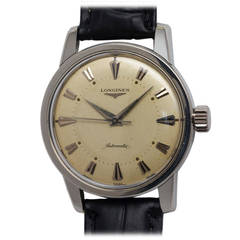 Vintage Longines Stainless Steel Automatic Wristwatch circa 1950s