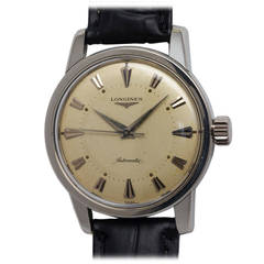 Retro Longines Stainless Steel Automatic Wristwatch circa 1950s