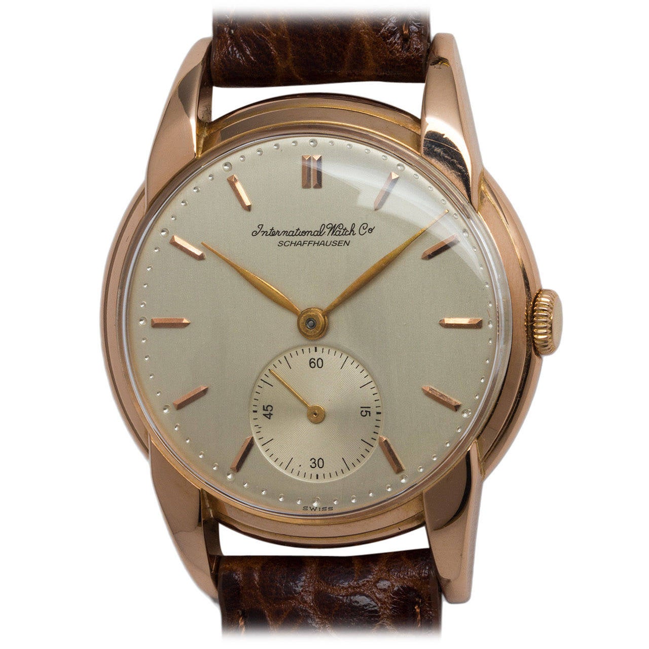 IWC Rose Gold Dress Wristwatch circa 1950s