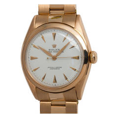 Retro Rolex Rose Gold Oyster Perpetual Wristwatch Ref 6085 circa 1958