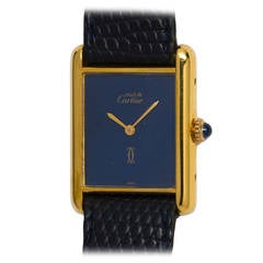 Vintage Cartier Man's Vermeil Must de Cartier Tank Louis Wristwatch circa 1980s