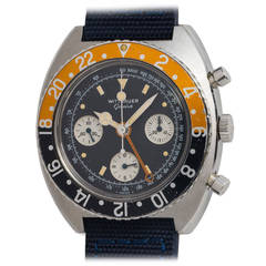 Retro Wittnauer Stainless Steel Chronograph Wristwatch circa 1960s
