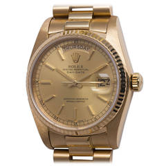 Rolex Yellow Gold Day-Date Wristwatch Ref 18038 circa 1982