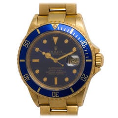 Vintage Rolex Gold Submariner Wristwatch Ref 16808 circa 1983