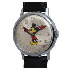 Retro Helbros Mickey Mouse Wristwatch circa 1970s