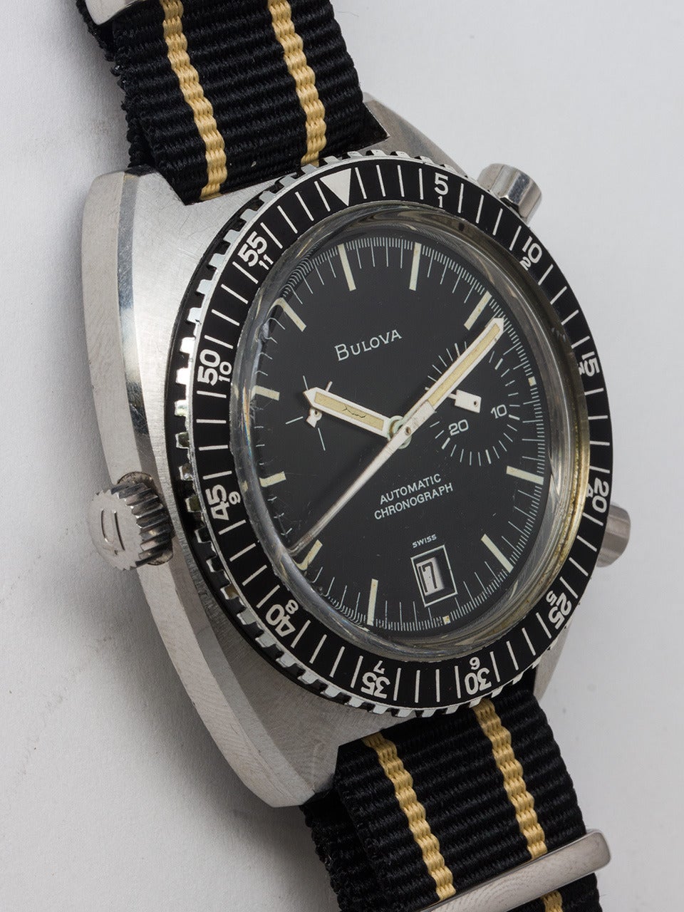 Bulova Stainless Steel Automatic Chronograph Wristwatch circa 1970s