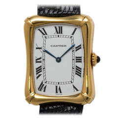 Cartier Yellow Gold Bamboo Tank Wristwatch circa 1973