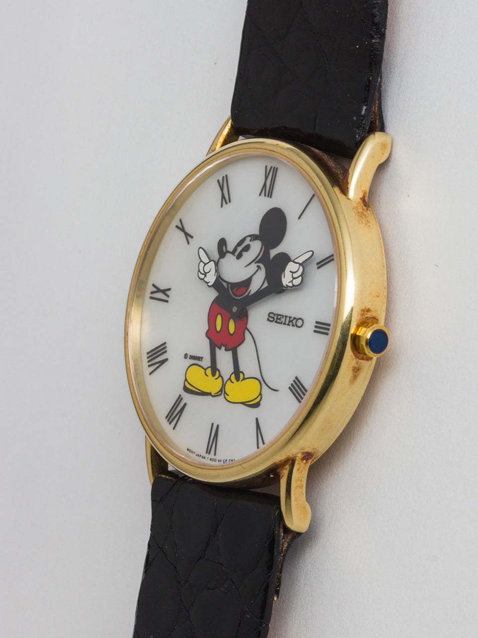 14k gold seiko mickey mouse watch
