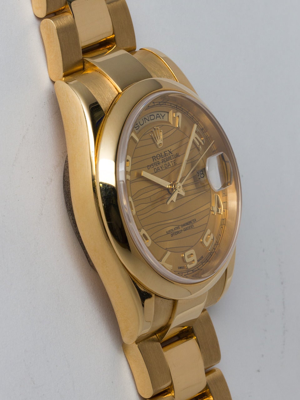 Rolex Yellow Gold Day Date Wristwatch Ref 118208 circa 2001