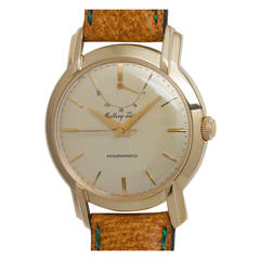 Mathey Tissot Yellow Gold Power Reserve Wristwatch circa 1950s