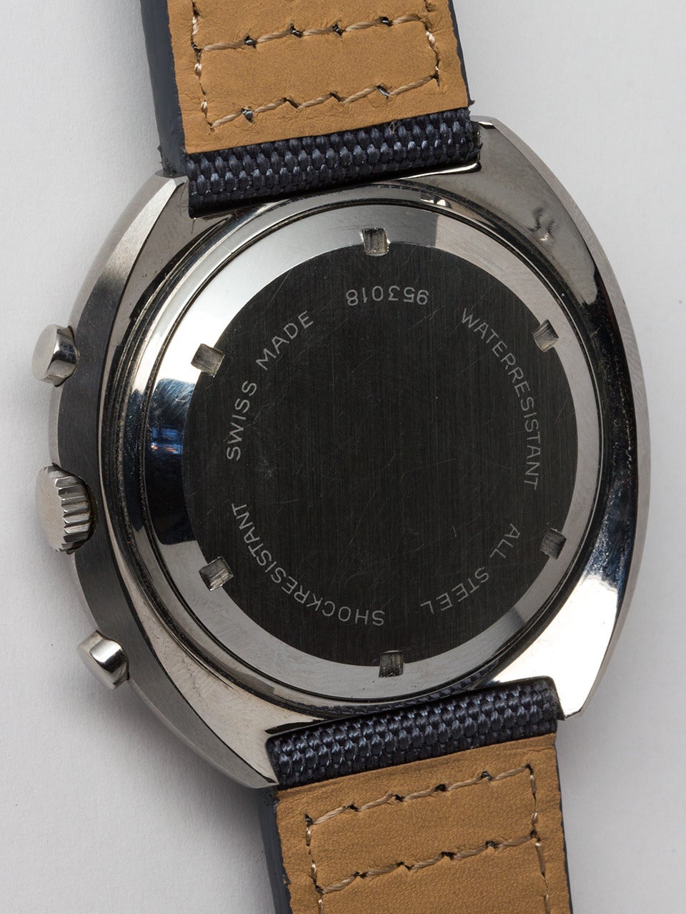 Men's BWC Swiss Stainless Steel Chronograph Wristwatch circa 1970s