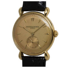 Vintage Vacheron Constantin Yellow Gold Dress Model Wristwatch circa 1950s