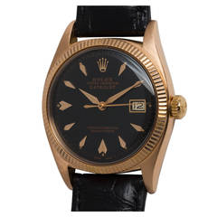 Rolex Rose Gold Datejust Wristwatch Ref 6605 circa 1959