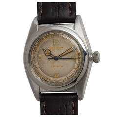 Vintage Rolex Stainless Steel Bubbleback Wristwatch Ref 1102 circa 1941