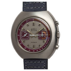 Vintage BWC Swiss Stainless Steel Chronograph Wristwatch circa 1970s