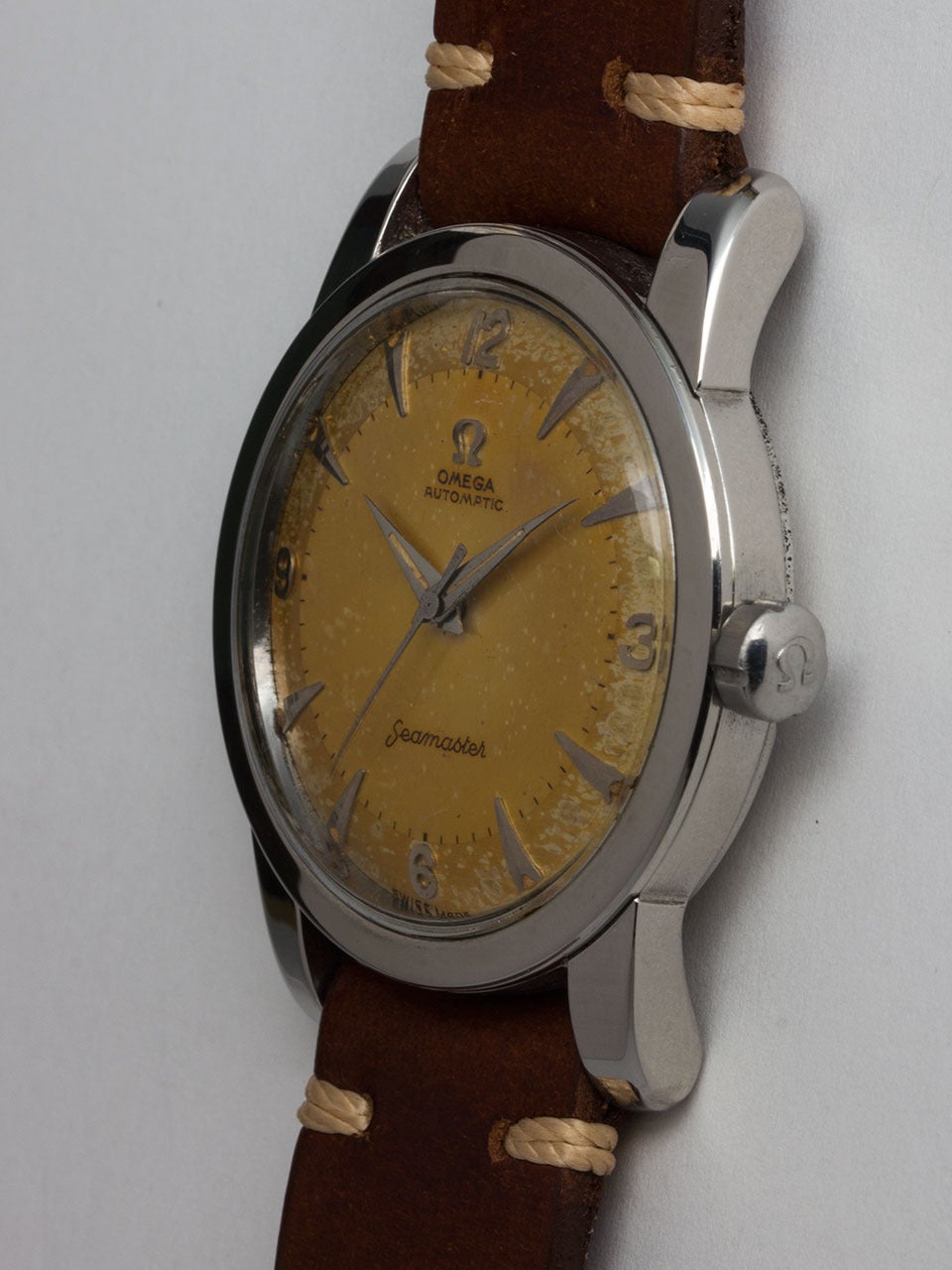 Omega Stainless Steel Seamaster Automatic Wristwatch circa 1966 In Good Condition In West Hollywood, CA