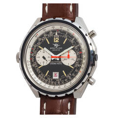 Retro Breitling Stainless Steel Navitimer Chrono-Matic Wristwatch circa 1960s