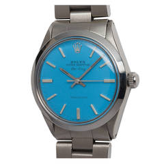 Rolex Stainless Steel Custom Dial Airking Wristwatch Ref 5500 circa 1971