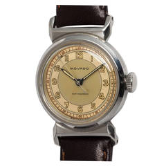 Movado Stainless Steel Wristwatch circa 1940s