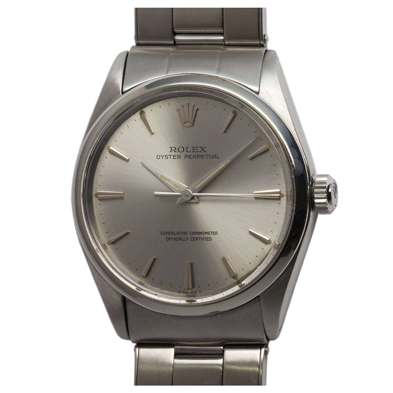 Rolex Stainless Steel Oyster Perpetual Wristwatch Ref 1002 circa 1965