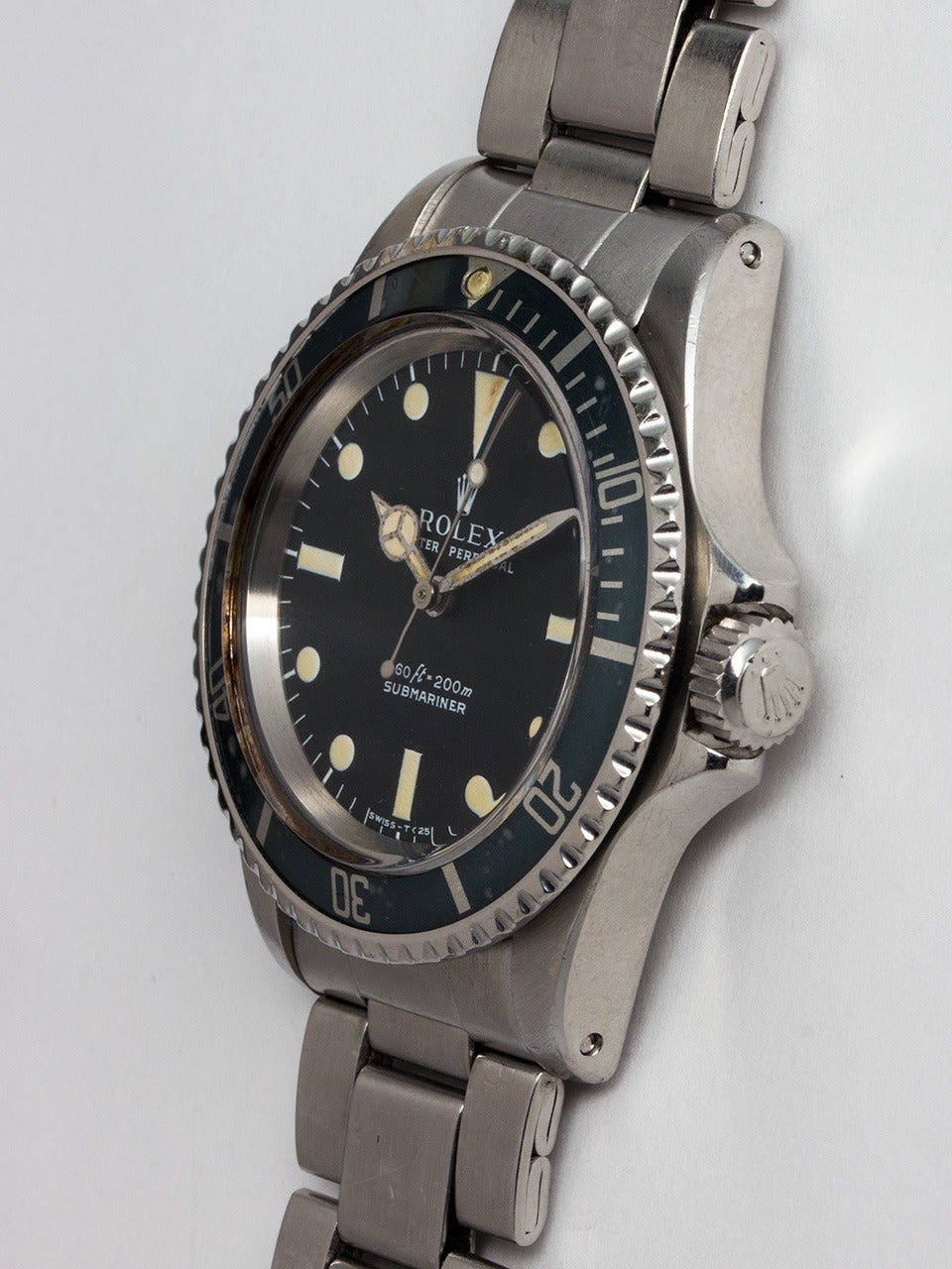 Rolex Stainless Steel Submariner Wristwatch Ref 5513 In Excellent Condition In West Hollywood, CA