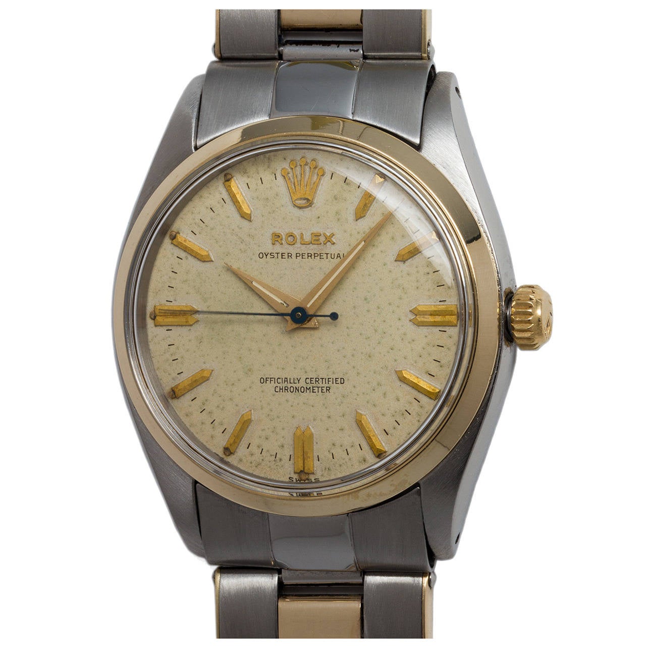 Rolex Stainless Steel and Yellow Gold Oyster Perpetual Wristwatch Ref 6564