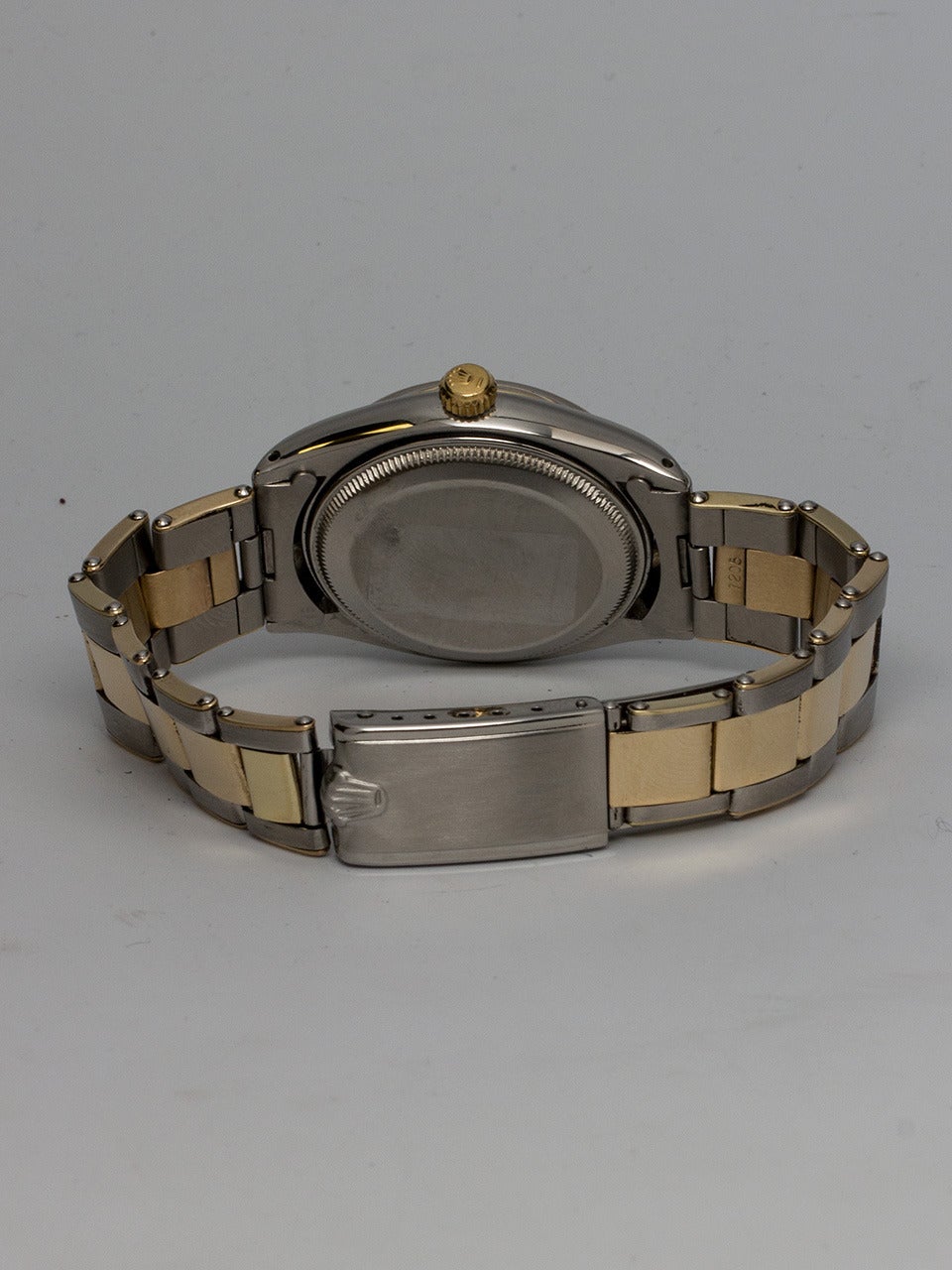 Rolex Stainless Steel and Yellow Gold Oyster Perpetual Wristwatch Ref 6564 In Good Condition In West Hollywood, CA