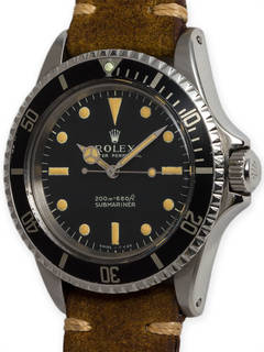 Vintage Rolex Stainless Steel Submariner Wristwatch ref 5513 circa 1966