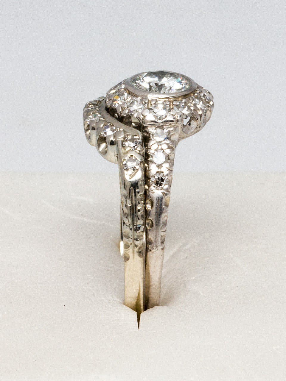 1960s Diamond Platinum Gold Wedding Ring Set For Sale at 1stdibs