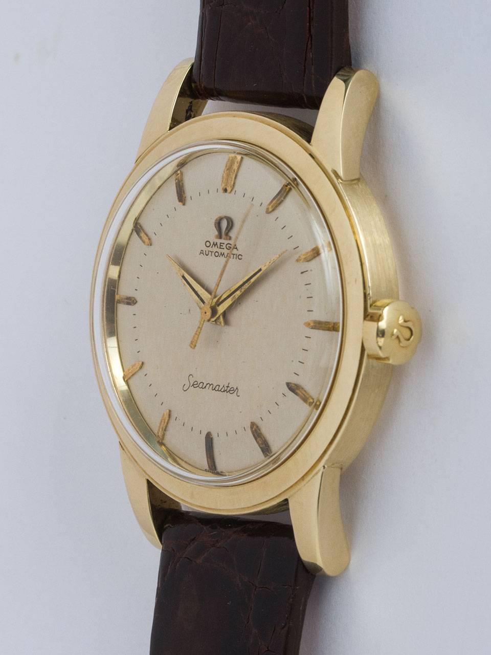 Omega Yellow Gold Automatic Wristwatch  In Good Condition In West Hollywood, CA