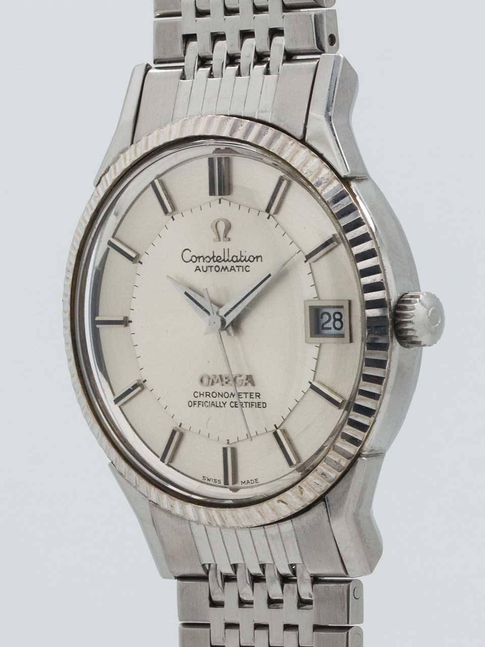 Omega Stainless Steel Constellation Automatic Wristwatch  In Excellent Condition In West Hollywood, CA