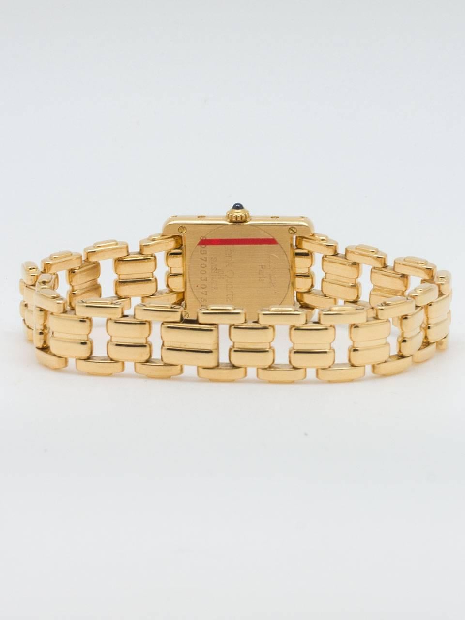 Women's Cartier Lady's Yellow Gold Tank Louis Mini Bracelet Quartz Wristwatch