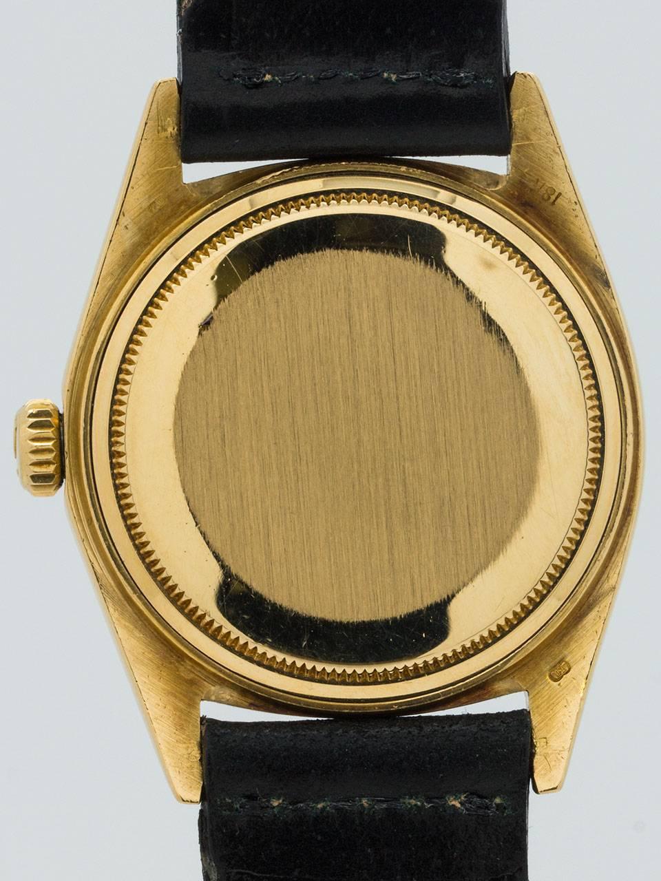 Women's or Men's Rolex Yellow Gold Tiger's Eye Datejust Wristwatch Ref 1601
