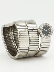 Bulgari Stainless Steel Serpenti Snake Bracelet Quartz Wristwatch