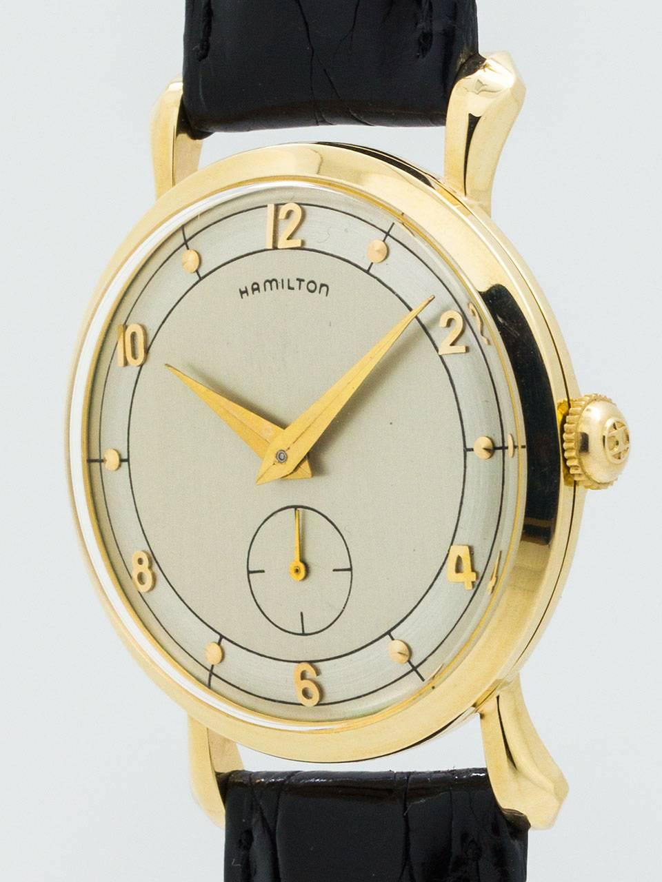 Hamilton Yellow Gold “Parker B” Wristwatch  In Excellent Condition In West Hollywood, CA