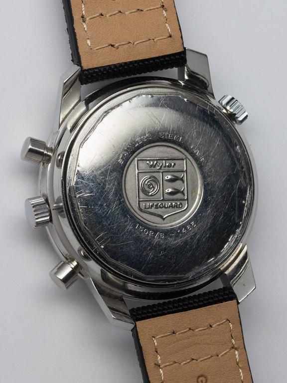 Wyler Stainless Steel Incaflex Chronograph Wristwatch at 1stDibs