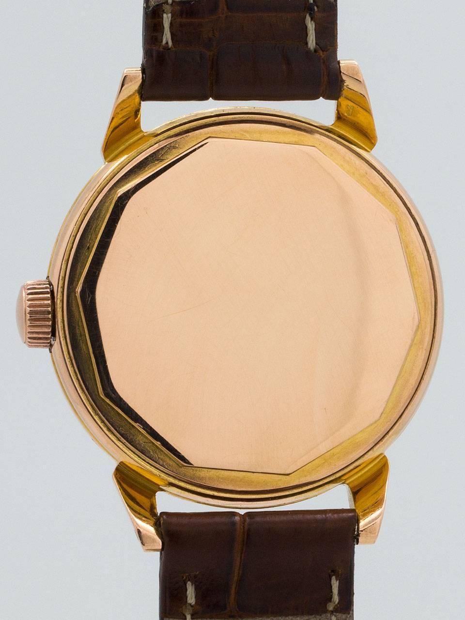 Women's or Men's Movado Rose Gold Dress Wristwatch  For Sale
