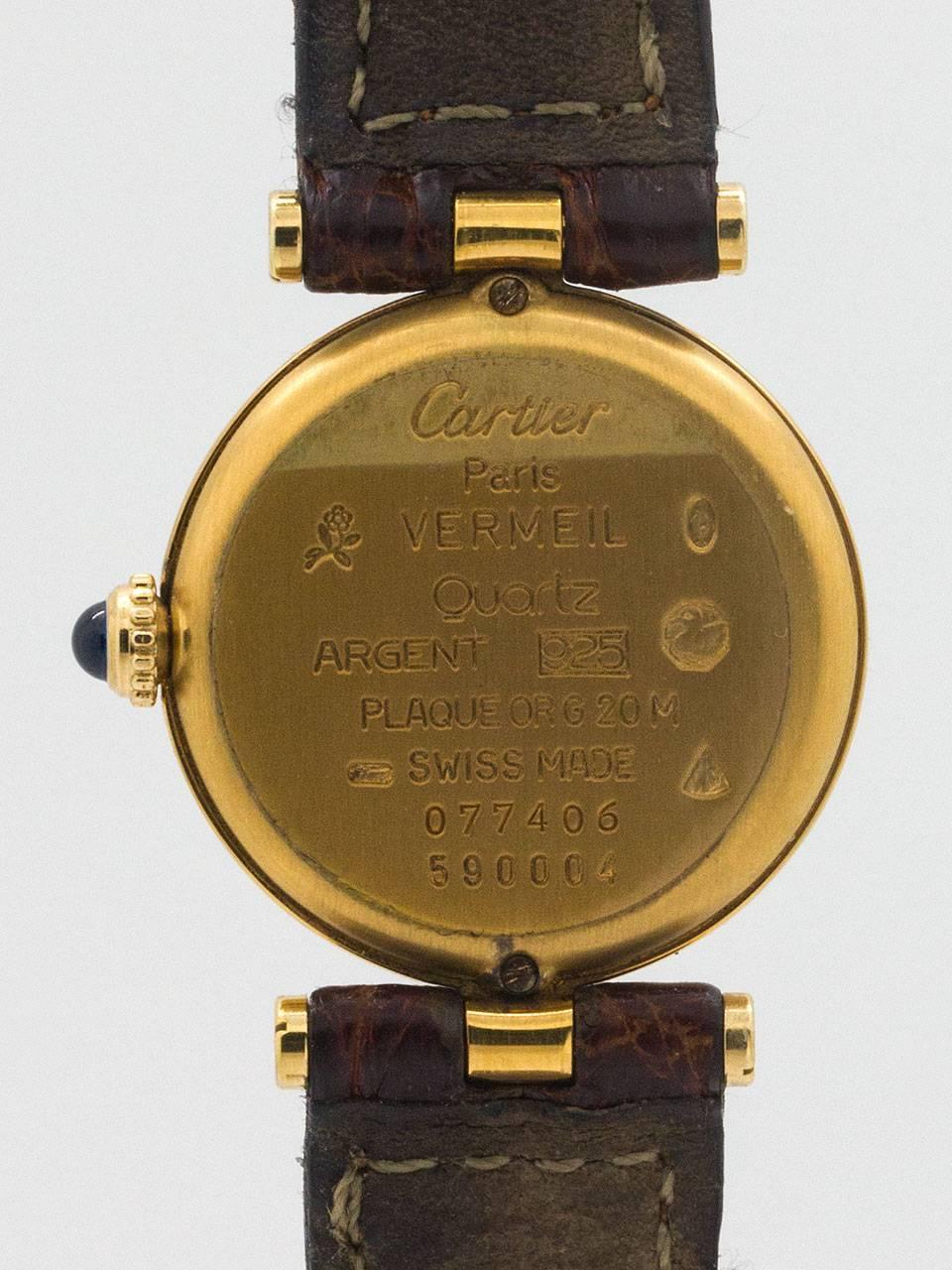 Women's Cartier Lady’s Vermeil Vendome Tank Must de Cartier Quartz Wristwatch