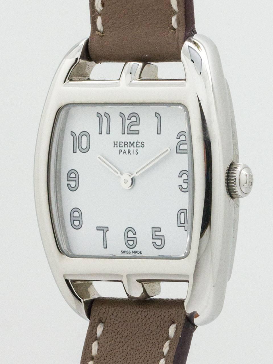 Hermes Lady's Stainless Steel Cape Cod Quartz Wristwatch In Excellent Condition In West Hollywood, CA