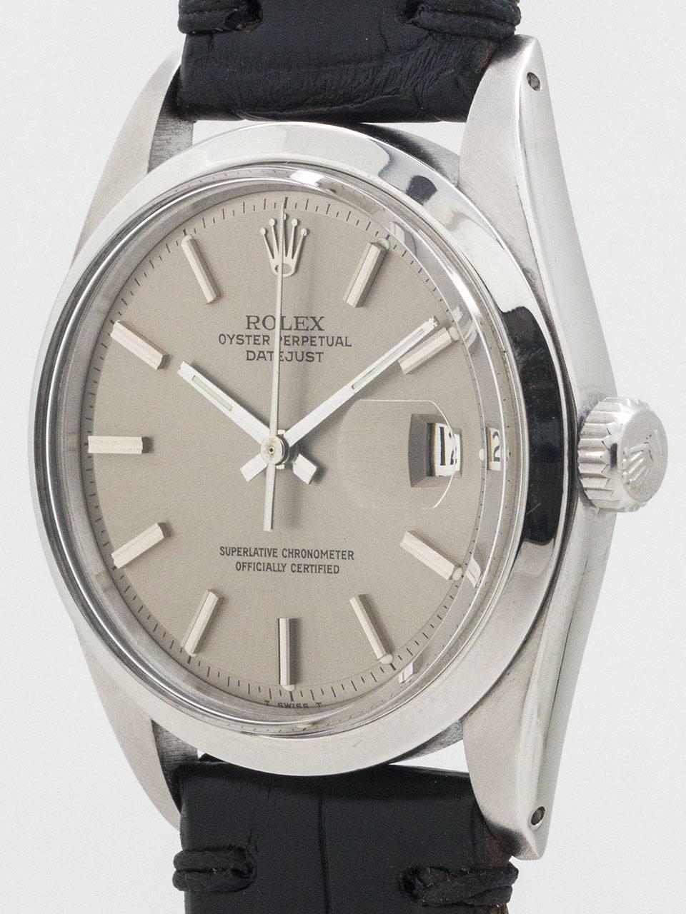 Rolex Stainless Steel Datejust Wristwatch Ref 1600 In Excellent Condition In West Hollywood, CA