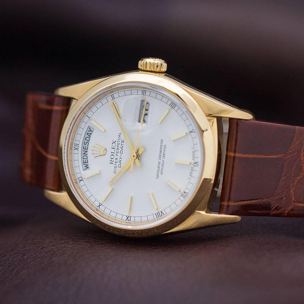 Rolex Yellow Gold Day Date Wristwatch Ref 18038 1