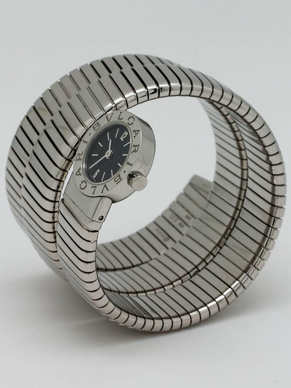 Bulgari Lady's Stainless Steel Snake Bracelet Quartz Wristwatch In Excellent Condition In West Hollywood, CA