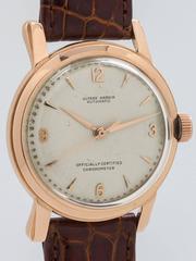 Ulysee Nardin 18K Rose Gold Automatic Dress Wristwatch circa 1950s