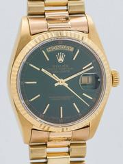 Rolex Yellow Gold President Wristwatch ref 18038 Custom Color Dial circa 1978