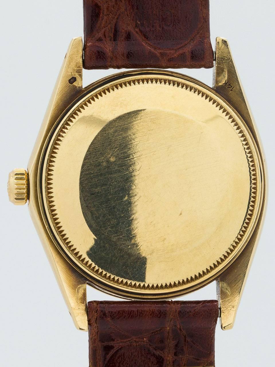 Women's or Men's Rolex Yellow Gold Oyster Perpetual Date Wristwatch ref 1503 circa 1973