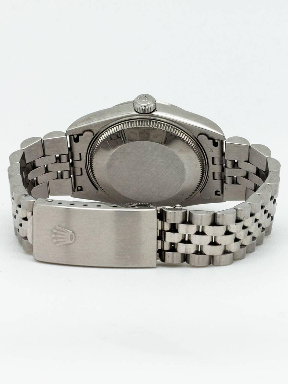 Women's or Men's Rolex Stainless Steel Midsize Datejust Wristwatch Ref 68240